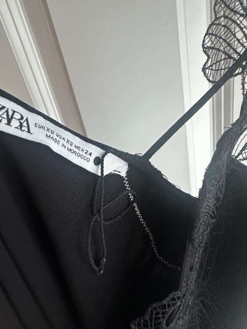 NWOT ZARA AW24 ZW COLLECTION LACE TRIM BRIEF DRESS 8369/515 BLACK LINGERIE DRESS - Picture 13 of 15